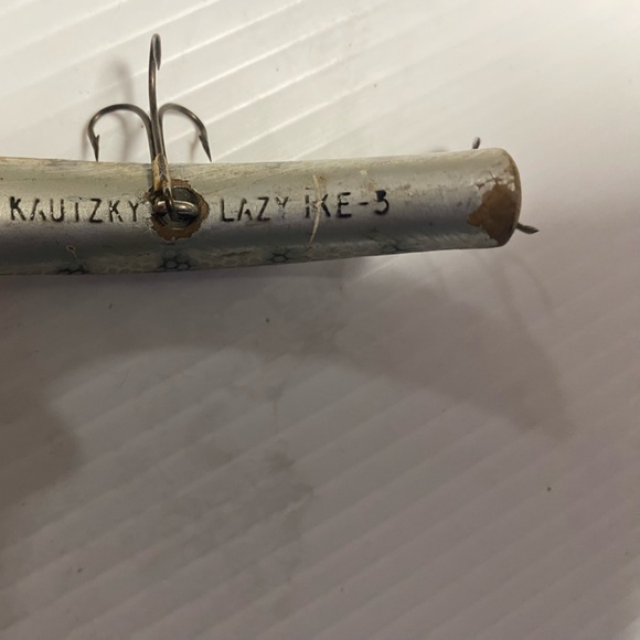 Antique fishing lures, Heddon in package, Krocodile, BENO, wonder lure.With case - Picture 5 of 11